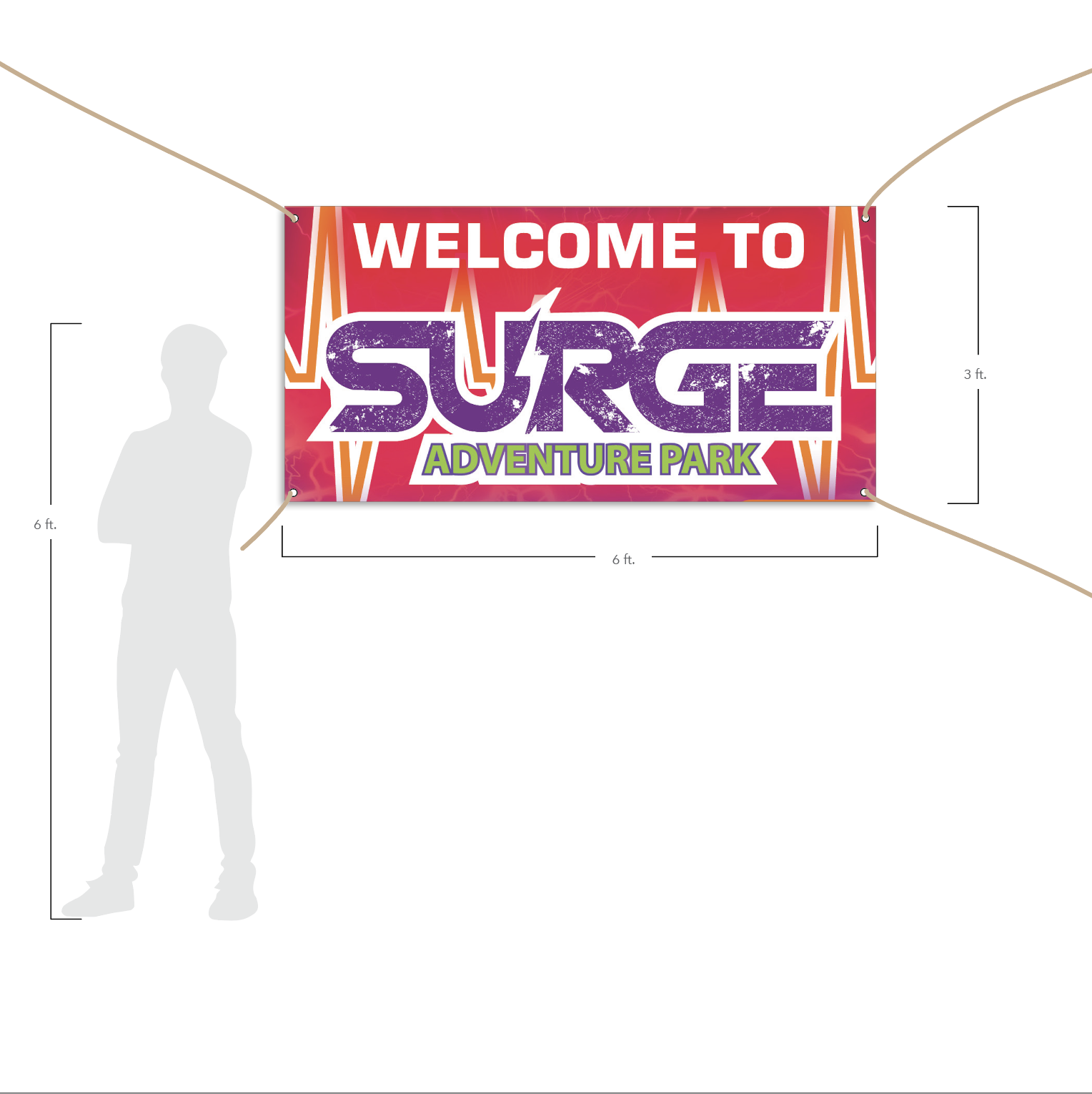 Custom printed banners are available in many sizes.
