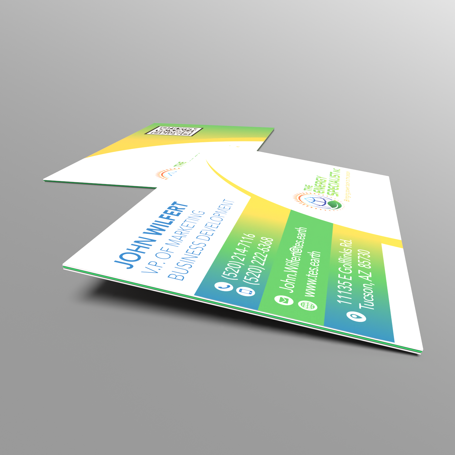 An image of a full color business card represents print marketing materials available at Cdesigns Marketing.