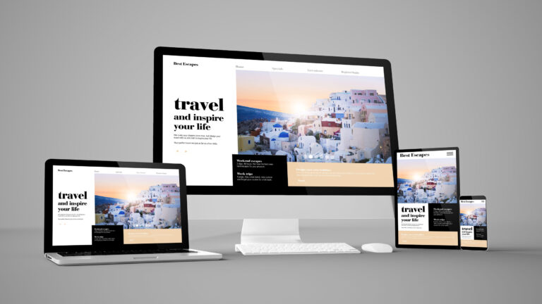 An example of a website designed to be optimized for multiple device types and sizes